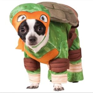 Green Turtle/Ninja Dog Costume Hoodie with Shell